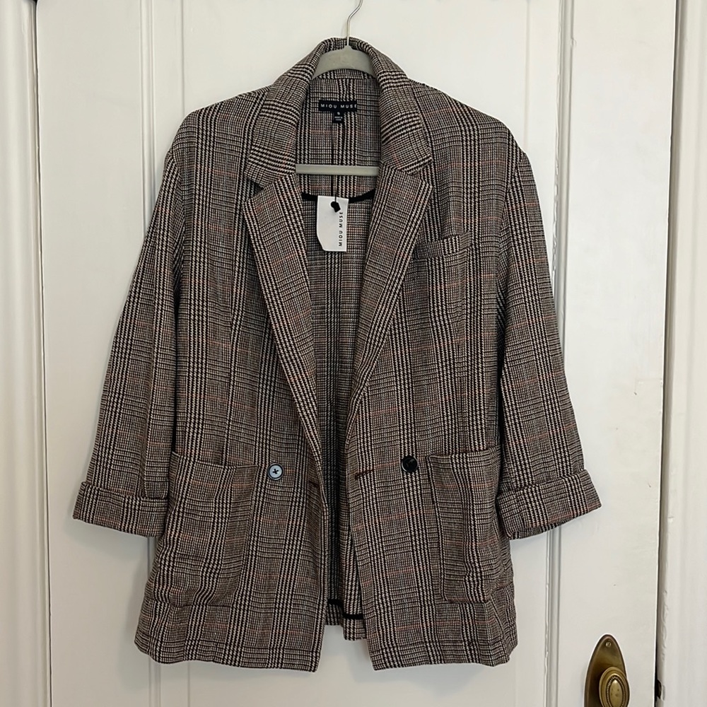 Miur pocketed plaid women’s blazer from Vici